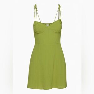 Aritzia Wilfred Fable Mini Dress in Succulent Green